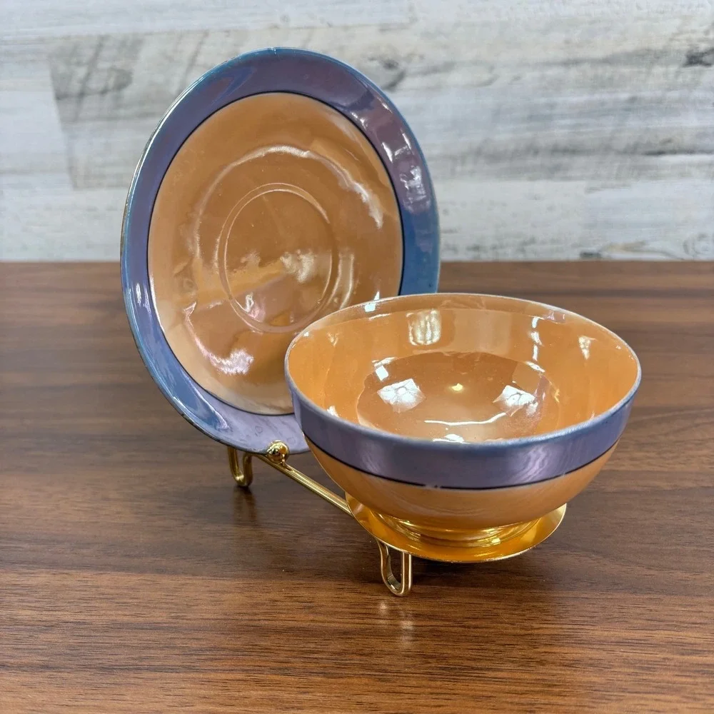 Vintage Japanese Elite Lusterware. with a Tripar 23-2352‎ Cup and Saucer Stand